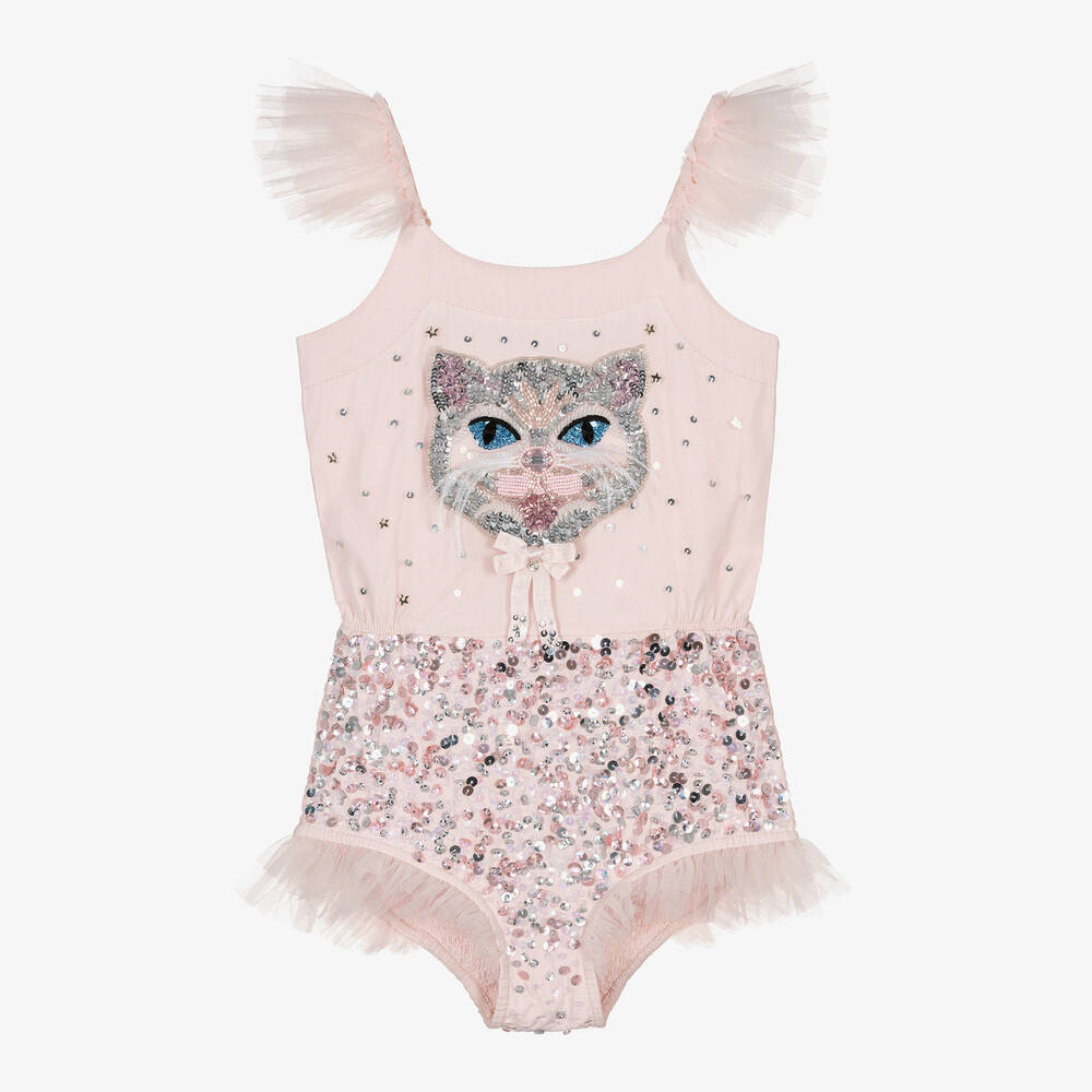 Tutu du Monde - Girls Pink Cotton & Tulle Cat Outfit | Childrensalon