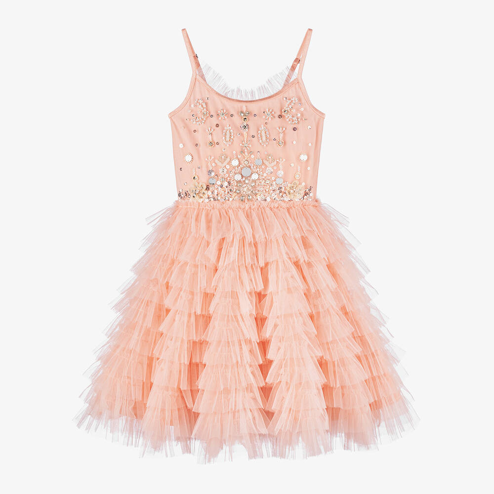 Tutu du Monde - Girls Pink Dress Beaded Tulle Tutu Dress | Childrensalon