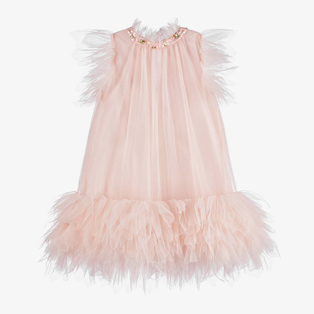 Tutu du Monde - Girls Pink Ruffled Tulle Dress  | Childrensalon