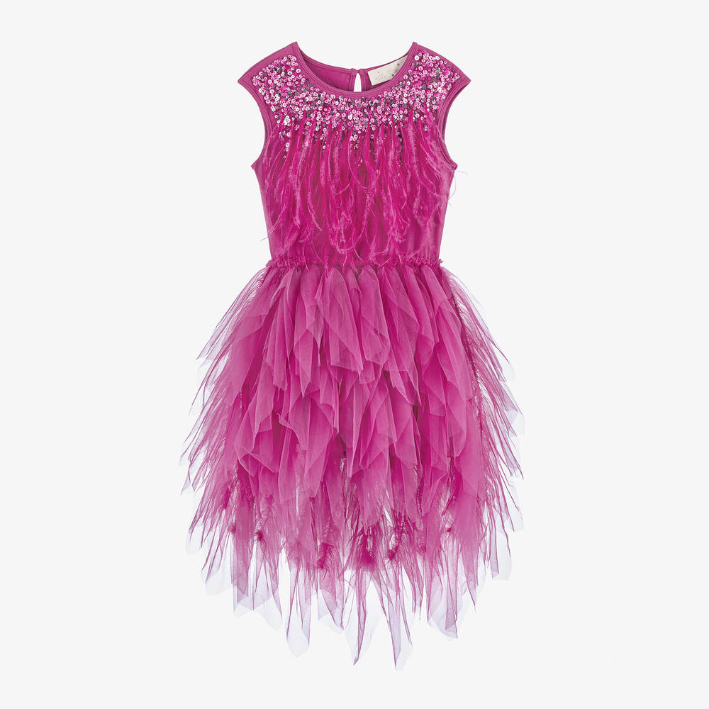 Shop Tutu Du Monde Girls Pink Sequin, Feather & Tulle Dress