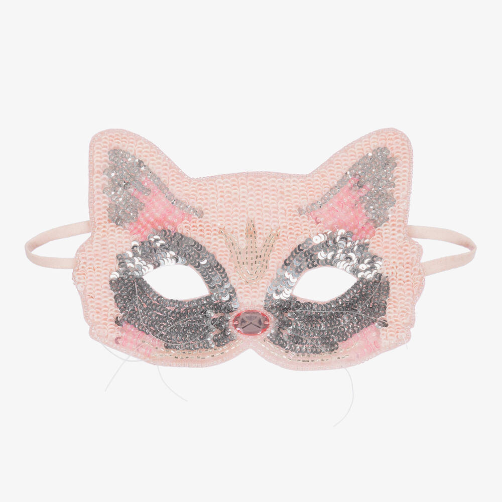 Tutu du Monde - Girls Pink Sequinned Cat Mask | Childrensalon