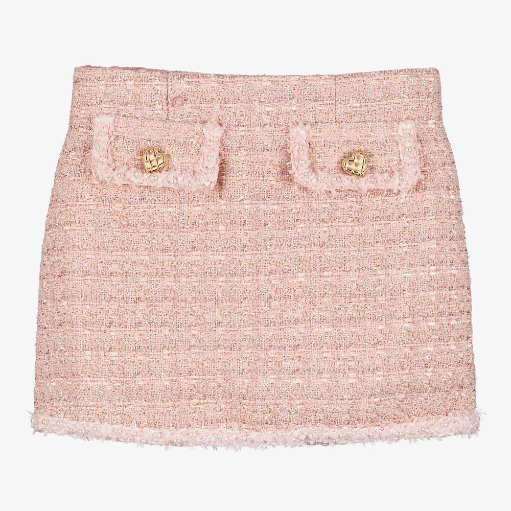 Tutu du Monde - Girls Pink Sparkly Tweed Skirt | Childrensalon