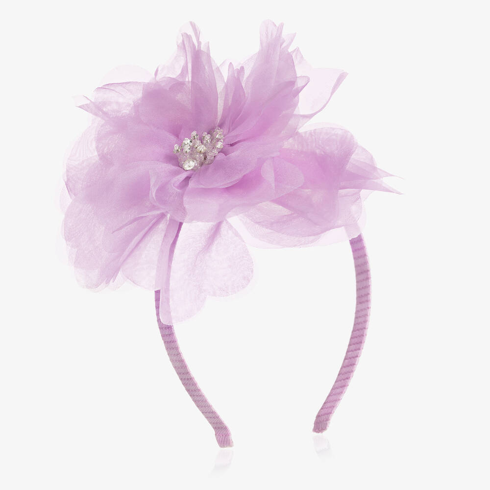 Tutu du Monde - Girls Purple Chiffon Flower Hairband | Childrensalon