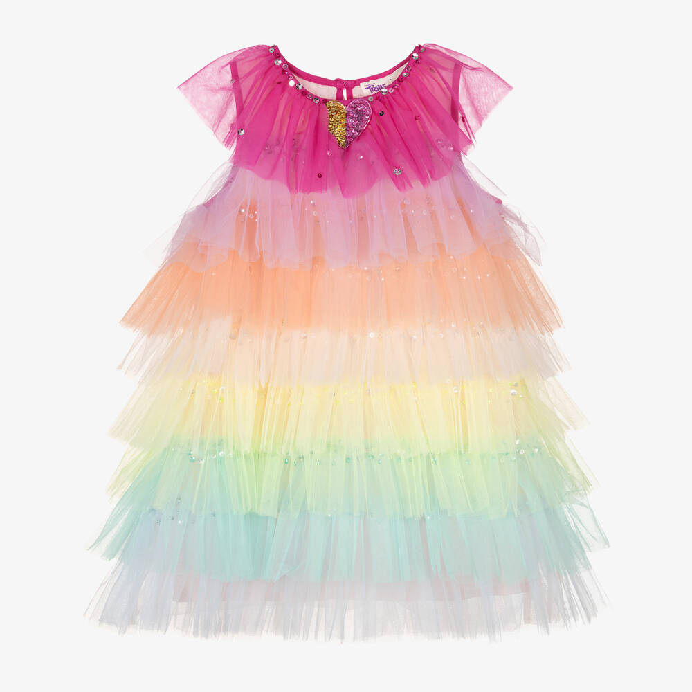 Tutu du Monde - Girls Rainbow Tulle Trolls Dress | Childrensalon
