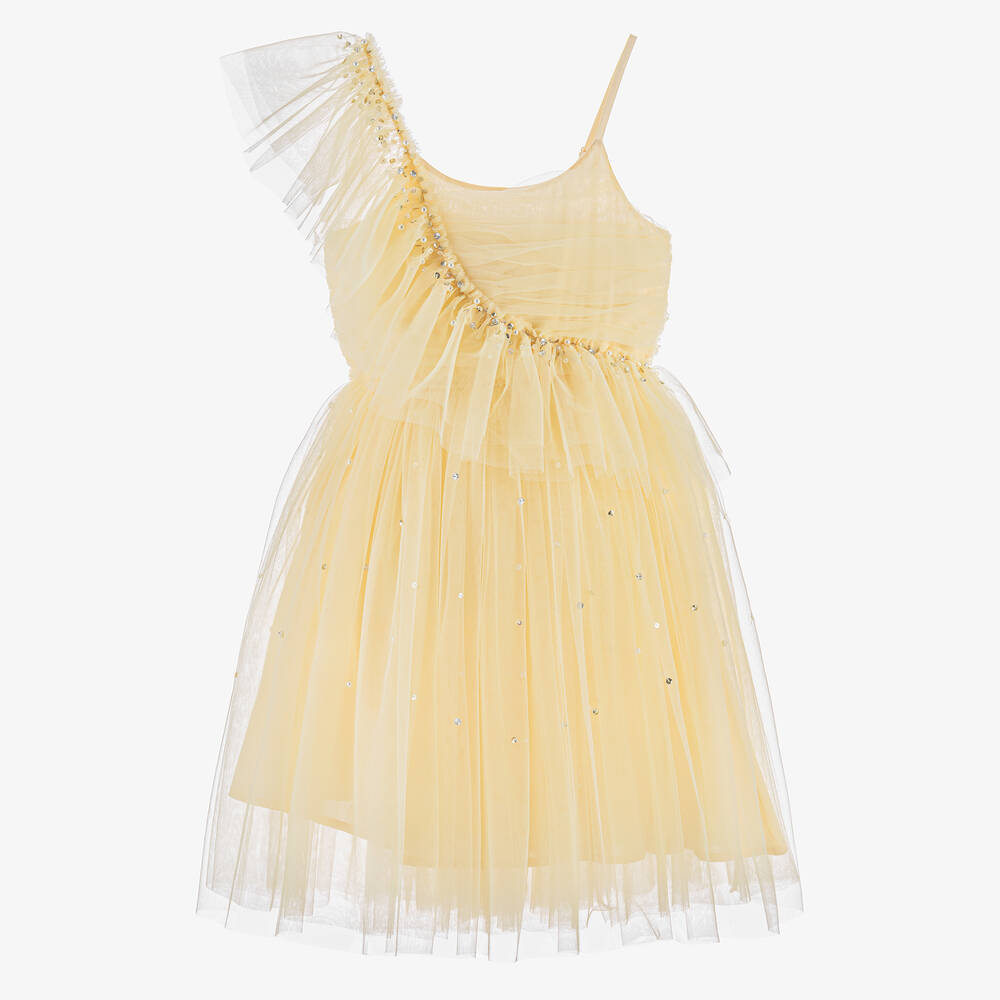 Tutu du Monde - فستان تول لون أصفر مزين بترتر | Childrensalon