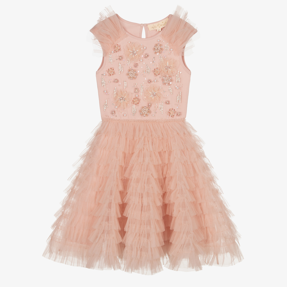 Tutu du Monde - Pink Hand-Beaded Tulle Dress | Childrensalon
