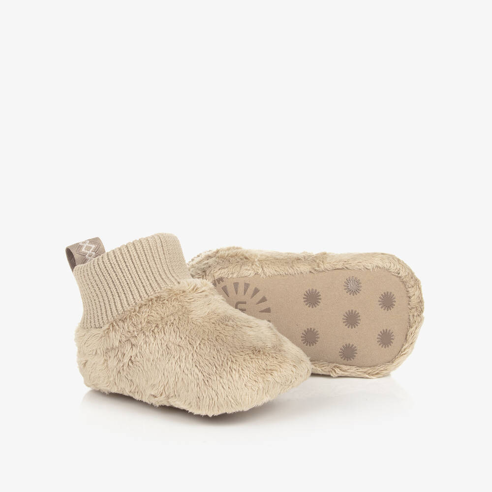 UGG - Baby Beige Faux Fur Pre-Walker Booties | Childrensalon