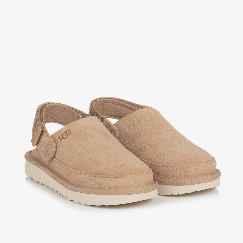 UGG - Beige Goldenstar Suede Leather Clogs | Childrensalon