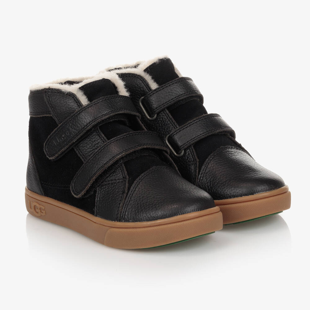 UGG - Черные кожаные кроссовки на липучке | Childrensalon