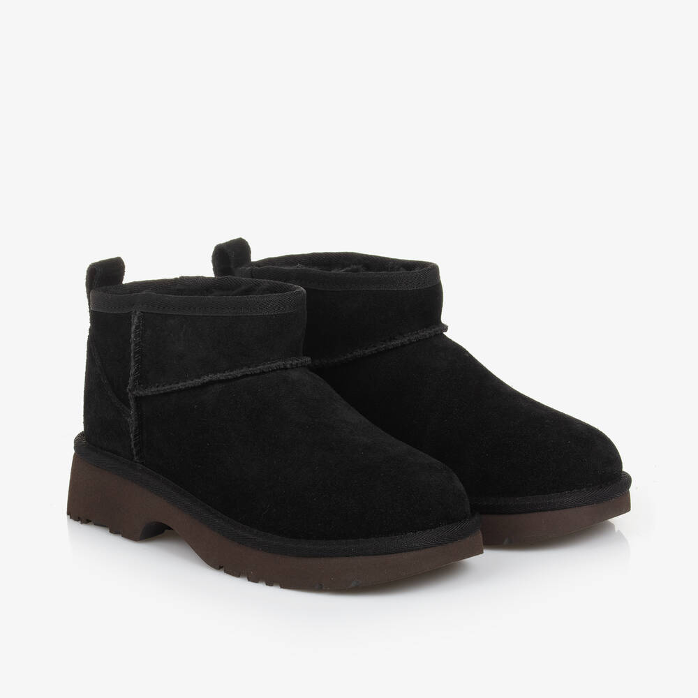 UGG - Black Suede Classic Ultra Mini New Heights Boots | Childrensalon