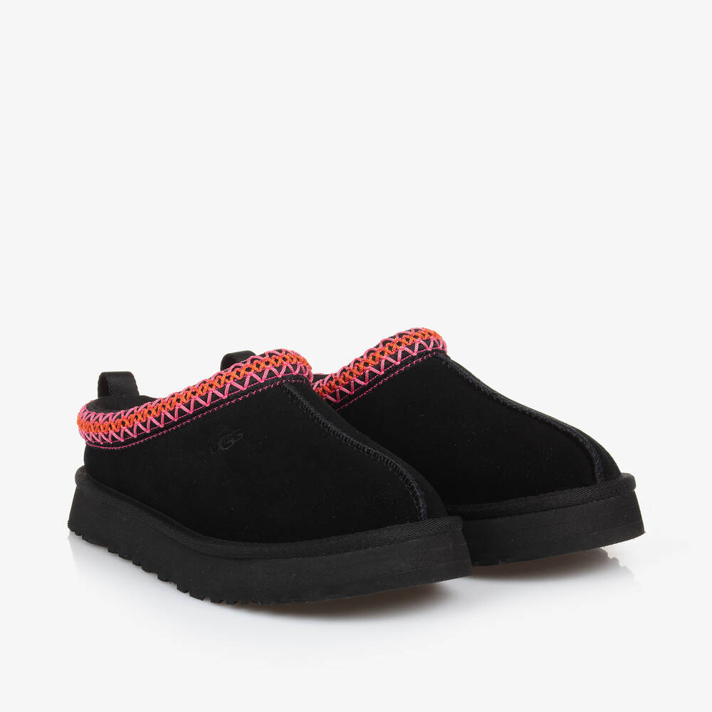 UGG - Black Suede Leather Tazz Mules | Childrensalon