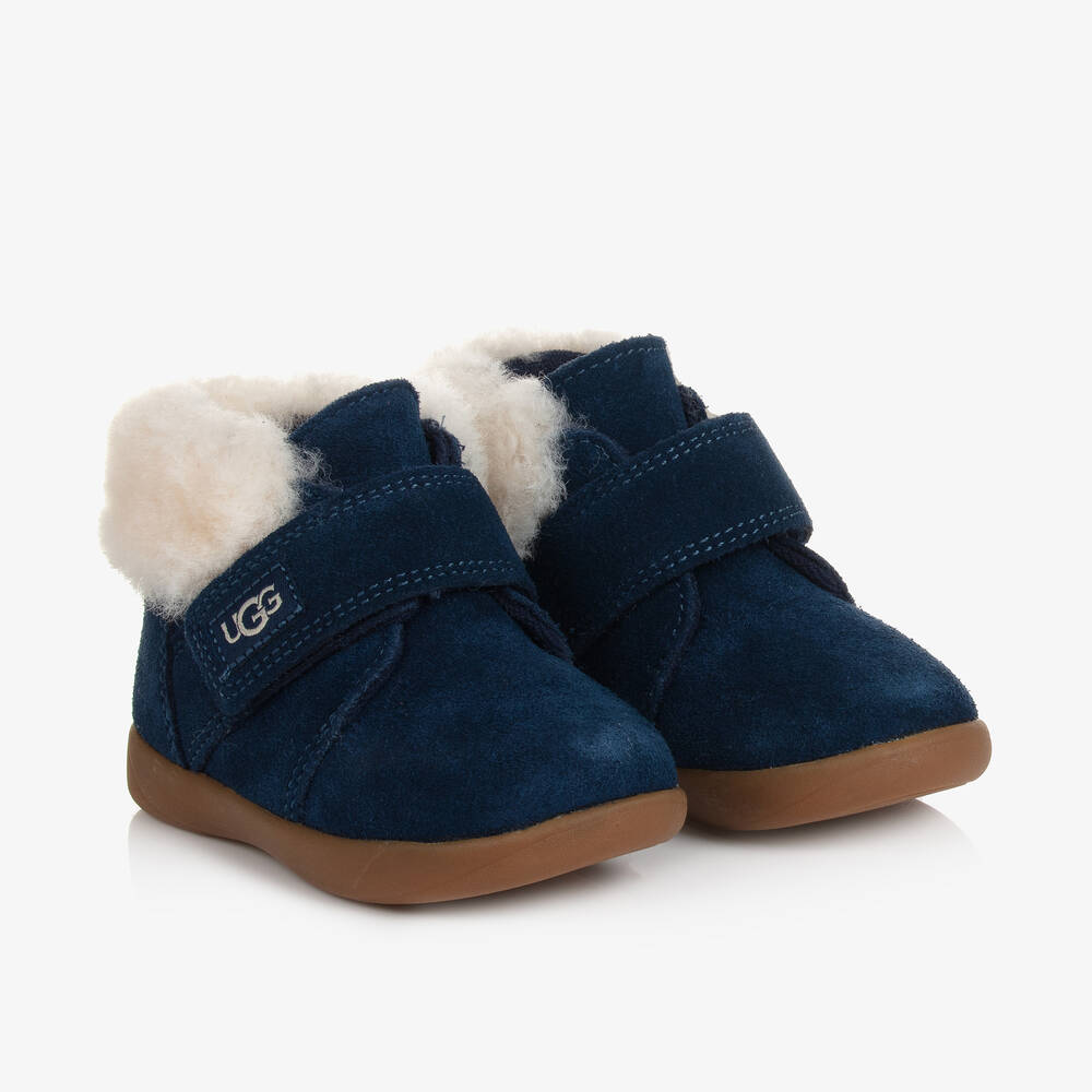 UGG - Синие замшевые ботинки с овчиной | Childrensalon