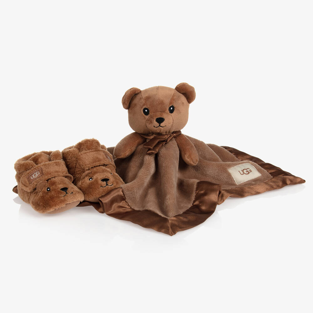 UGG - Brown Pre-Walker & Doudou Gift Set | Childrensalon