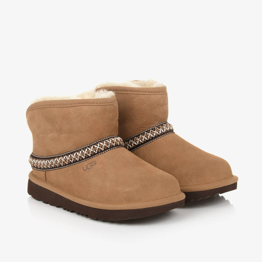 UGG - Brown Suede Leather Crescent Boots | Childrensalon