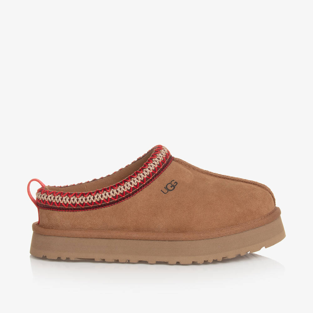 UGG - Brown Suede Leather Tazz Slippers | Childrensalon