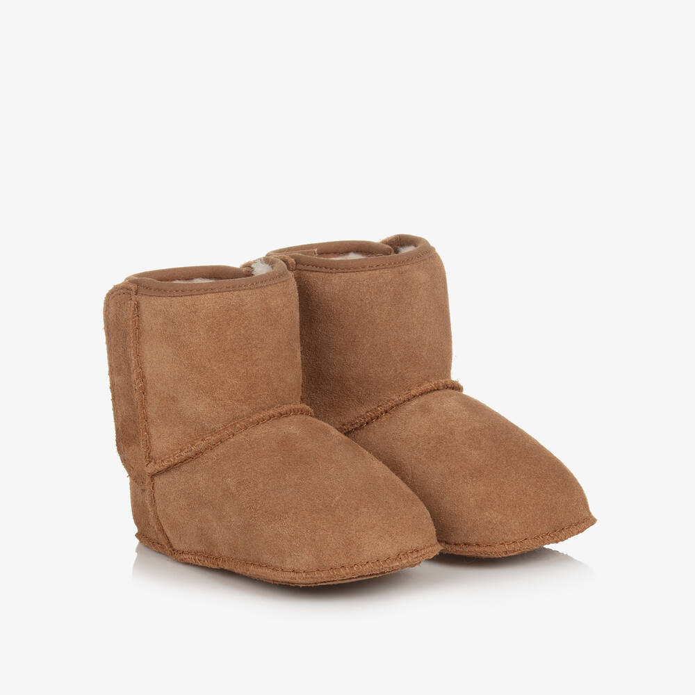 UGG - Chestnut Brown Suede Leather Baby Boots | Childrensalon