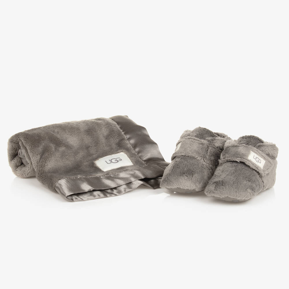 Ugg Grey Pre-walker & Doudou Baby Gift Set In Grey