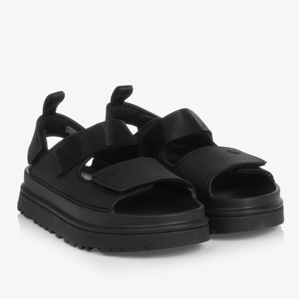 UGG - Teen Black Rubber Sandals | Childrensalon