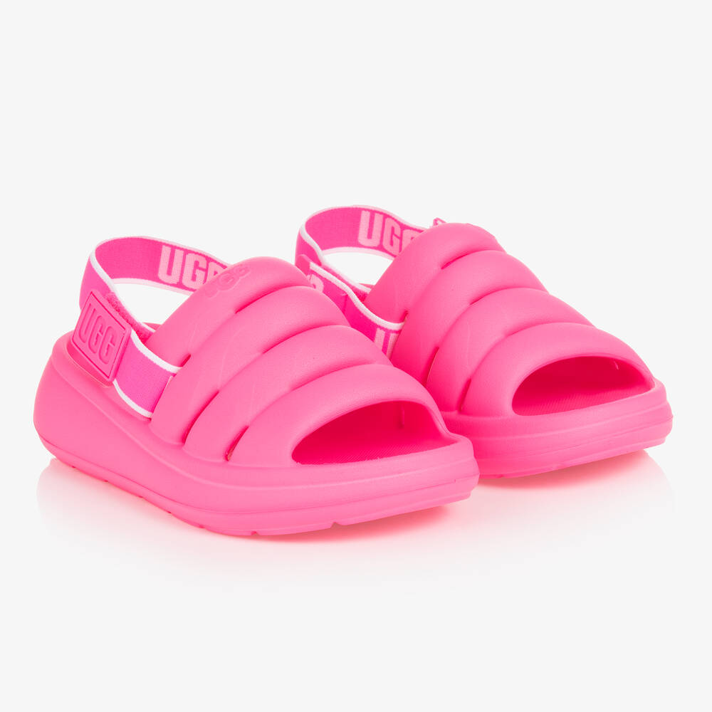 Ugg Teen Girls Pink Logo Strap Sandals