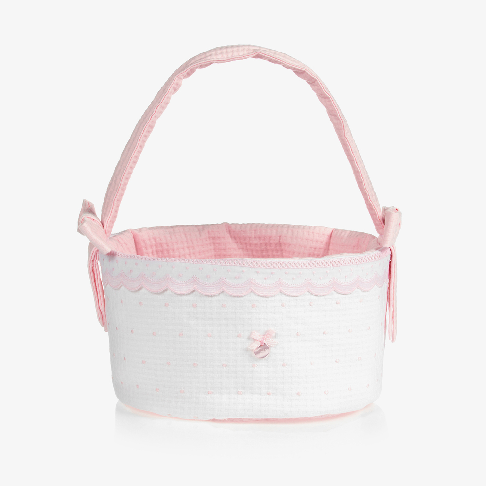 Uzturre - Pink & White Toiletry Basket | Childrensalon
