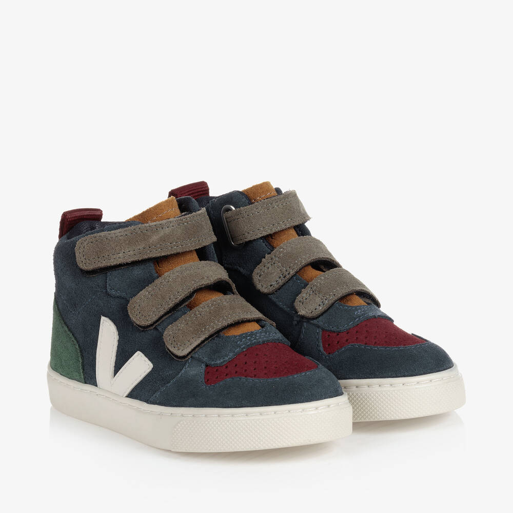 VEJA - Baskets montantes bleues V-10 | Childrensalon