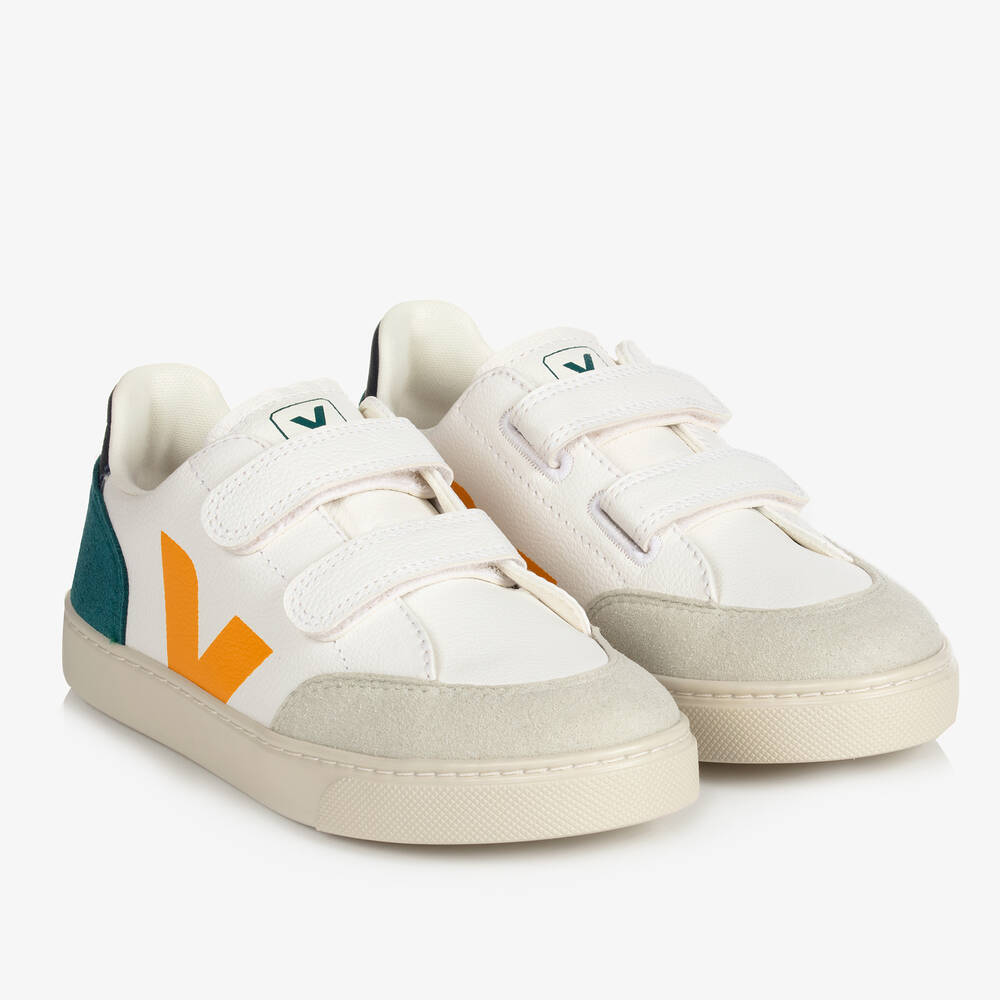 VEJA - Teen White Leather Trainers | Childrensalon