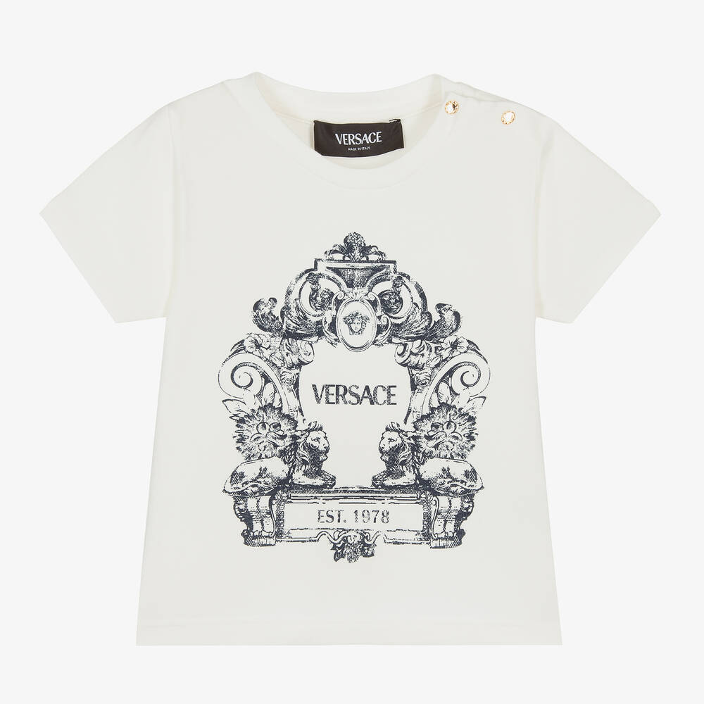 Versace - T-shirt ivoire Cartouche bébé garçon | Childrensalon