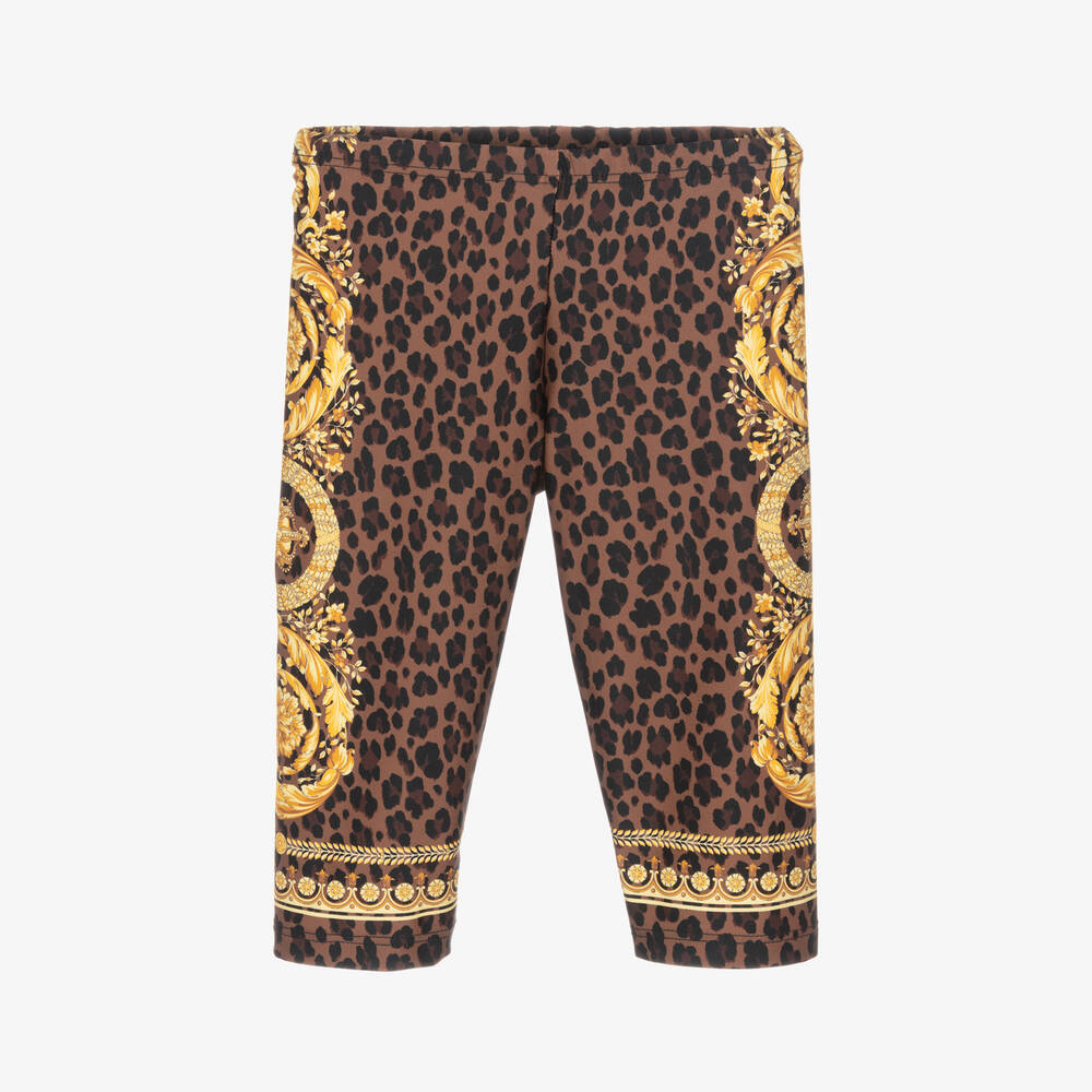 Versace - Baby Girls Brown Wild Barocco Leggings | Childrensalon