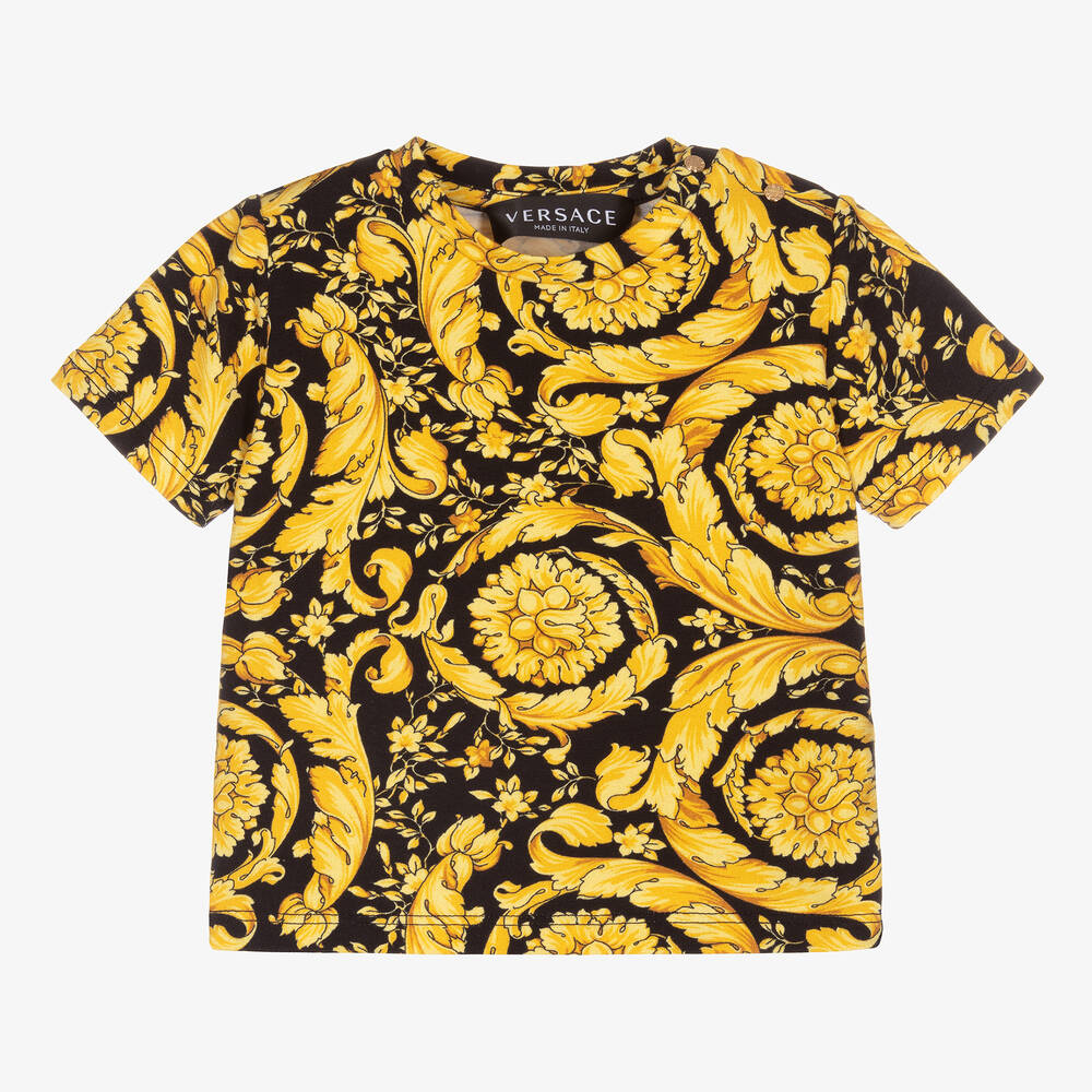Versace - Goldfarbenes Barocco T-Shirt für Babys | Childrensalon