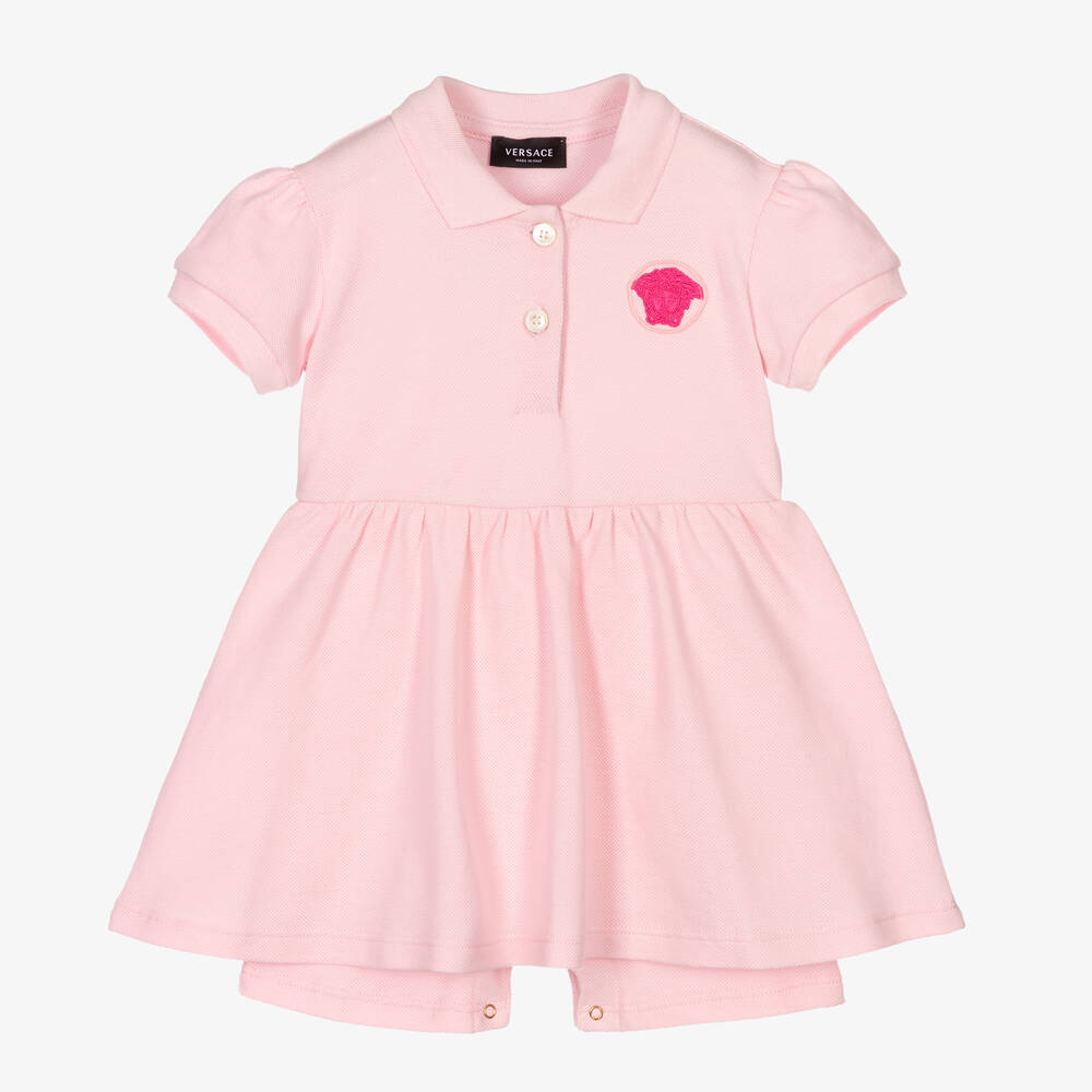 Versace - Baby Pink Medusa Polo Dress | Childrensalon