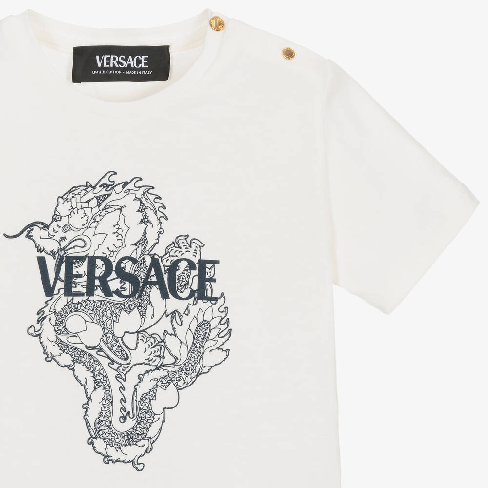Versace Baby White & Gold Barocco Down Snowsuit