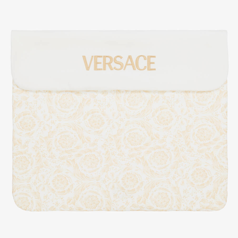 Versace - Couverture beige Barocco 75cm bébé | Childrensalon