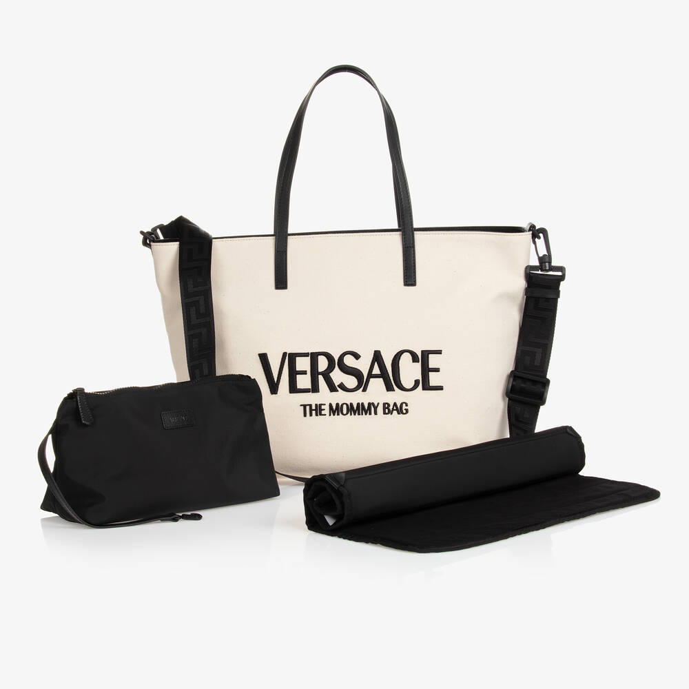 Versace Babies' Beige Logo Changing Tote Bag (47cm)