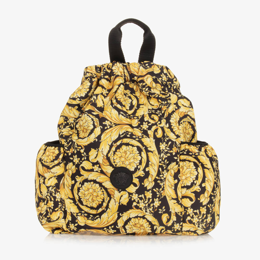 Versace - Black & Gold Barocco Backpack (38cm) | Childrensalon