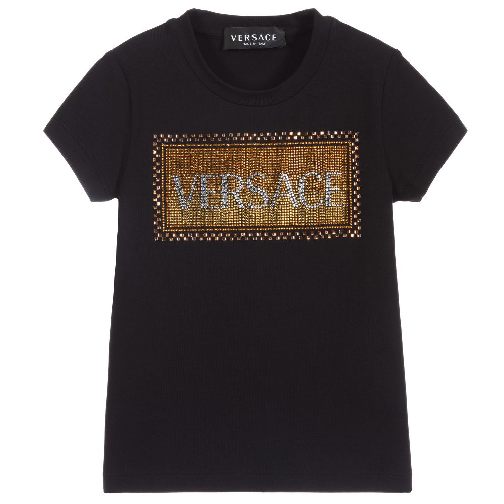 Versace - Black & Gold Logo T-Shirt | Childrensalon