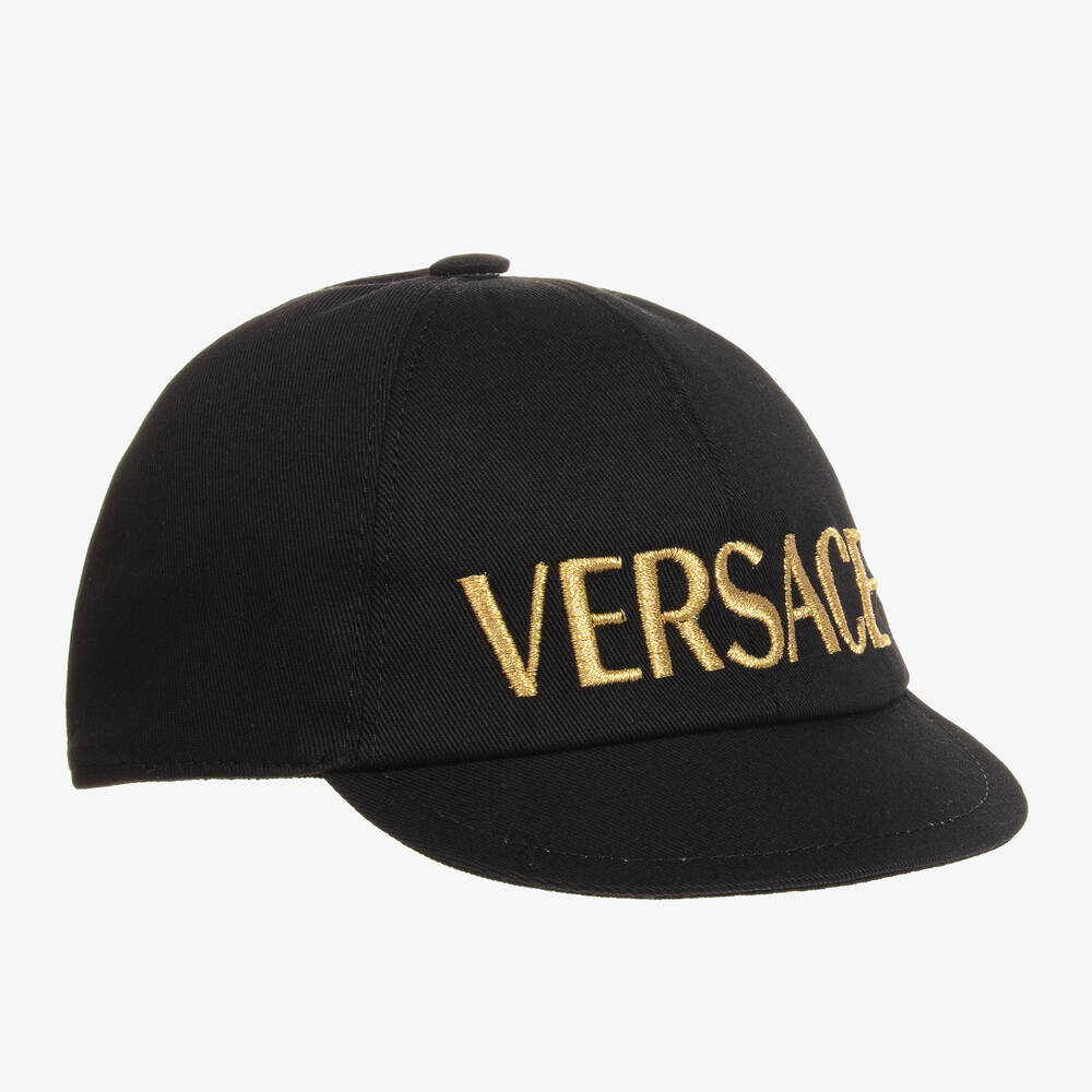 Shop Versace Black Twill Baseball Cap