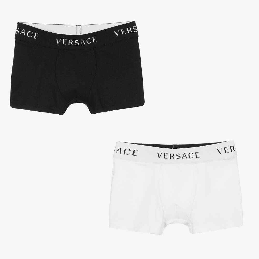 Versace - Black & White Boxers (2 Pack) | Childrensalon