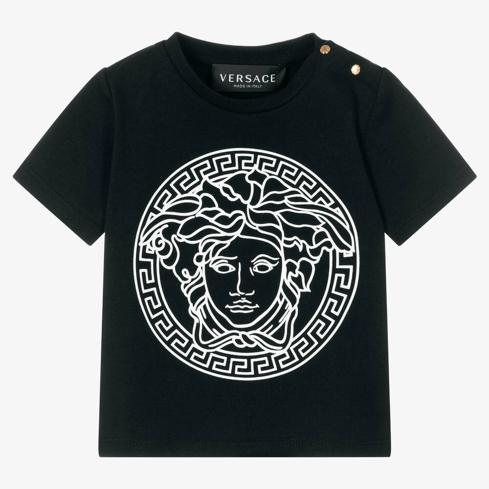 Versace - T-shirt noir et blanc Medusa bébé | Childrensalon