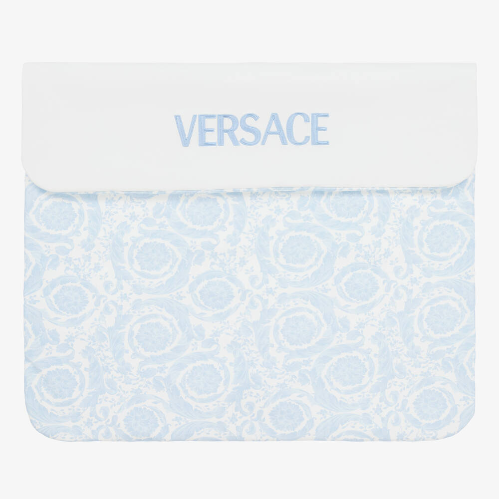 Versace - Couverture bleue Barocco 75cm bébé | Childrensalon