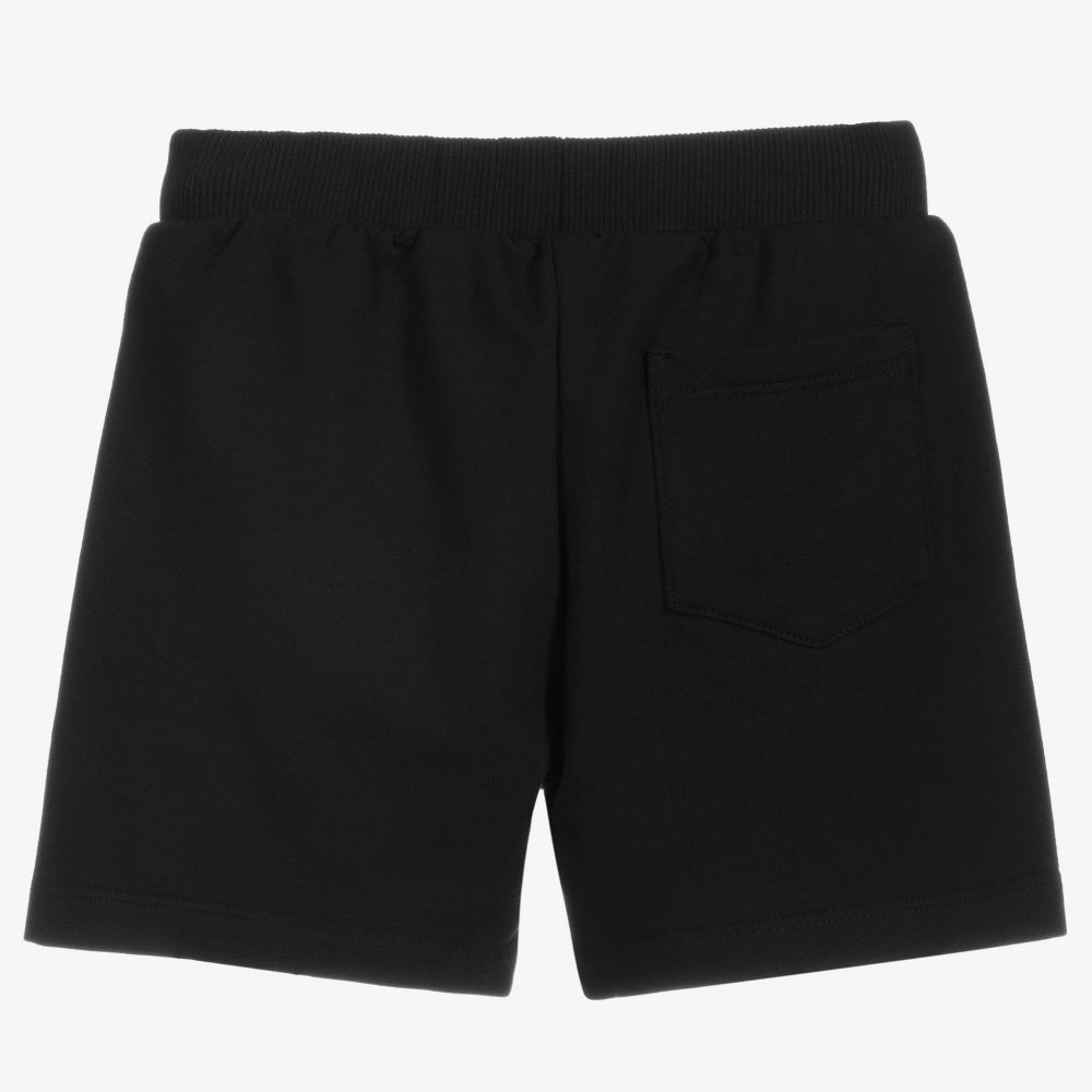 Versace - Boys Black Cotton Logo Shorts | Childrensalon