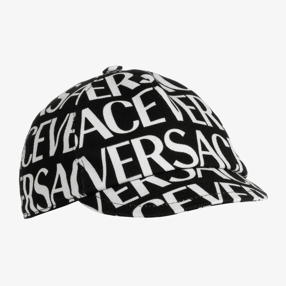 Versace - Boys Black & White Logo Cap | Childrensalon