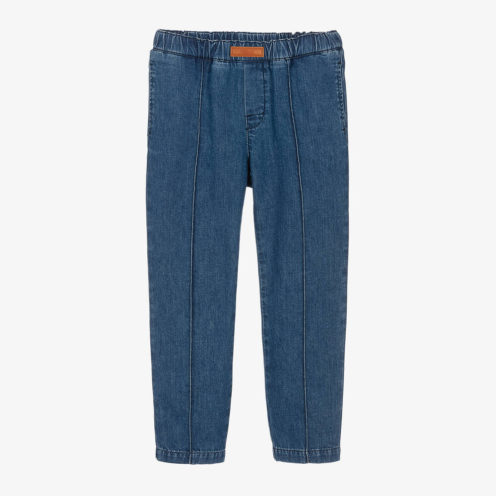 Shop Versace Boys Blue Denim Jeans