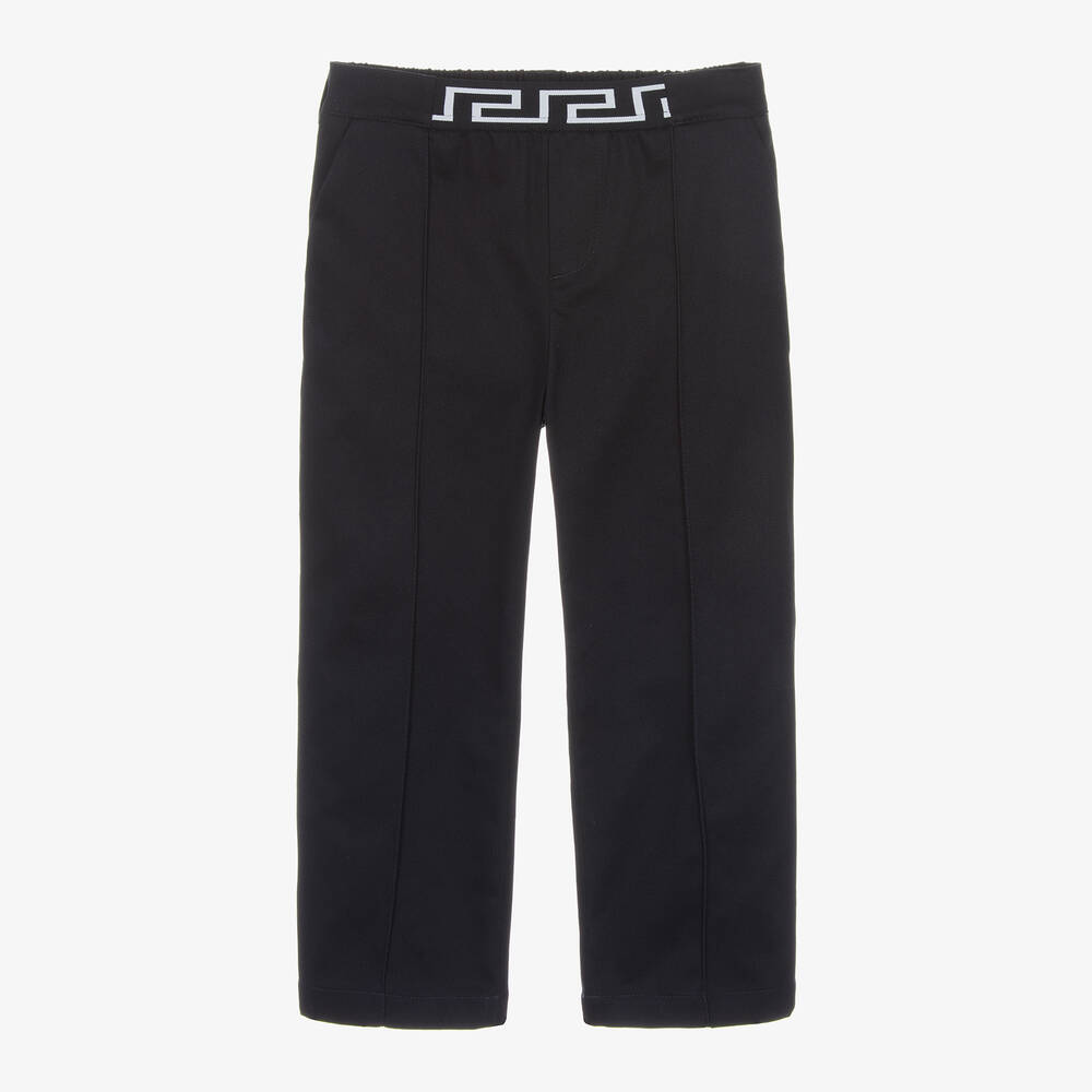 Versace Babies' Boys Navy Blue Cotton Twill Trousers