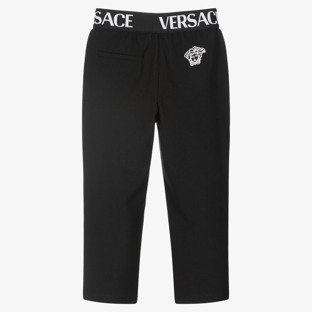 Versace - Boys Smart Black Logo Trousers | Childrensalon
