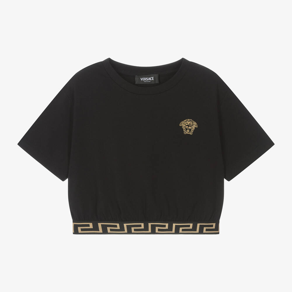 Versace - T-shirt court noir en coton Medusa | Childrensalon
