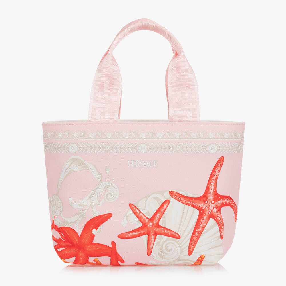 Versace - Girls Pink Barocco Sea Tote Bag (28cm) | Childrensalon