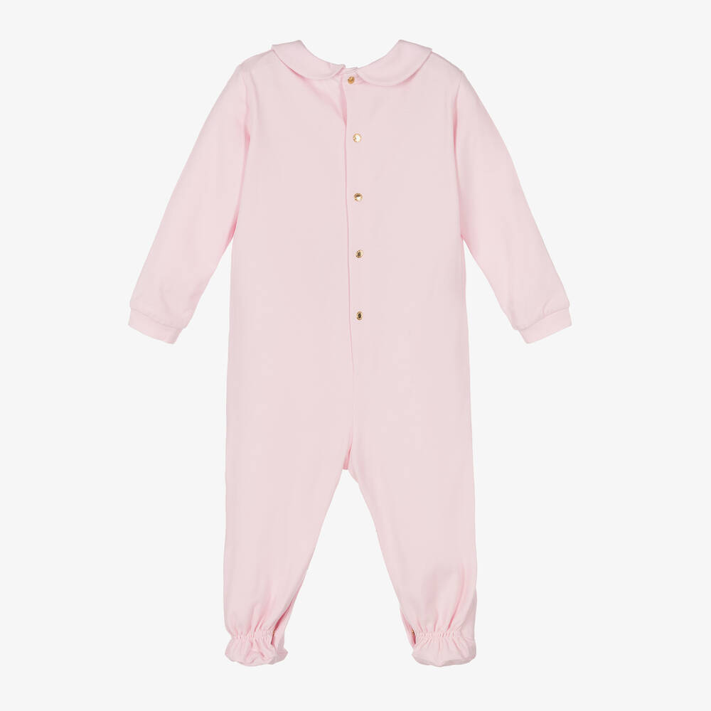 Versace - Girls Pink Bunny Babygrow | Childrensalon