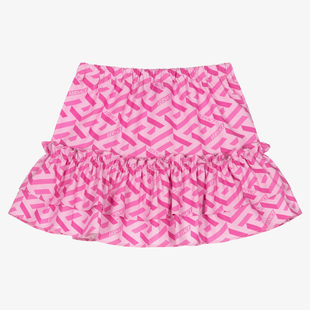 Versace - Girls Pink La Greca Skirt | Childrensalon