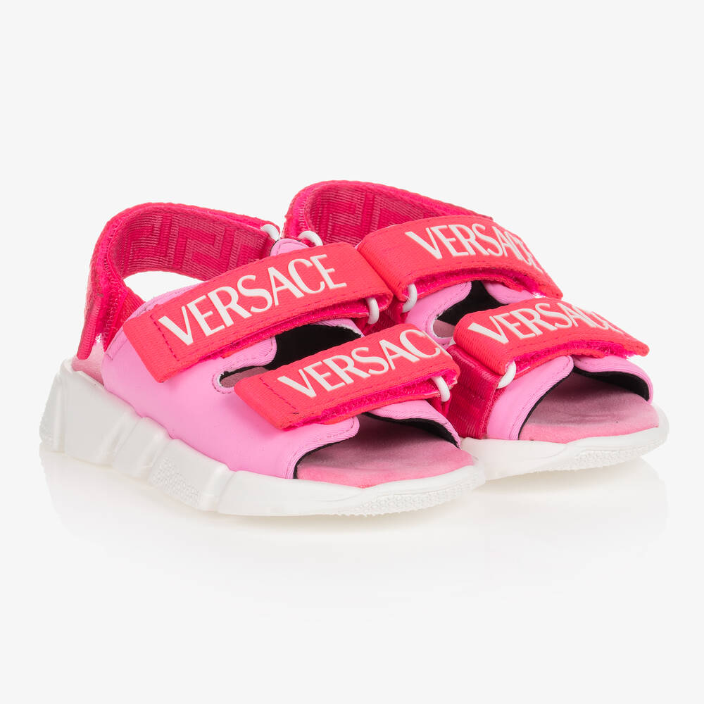 Versace - Girls Pink Logo Sandals | Childrensalon