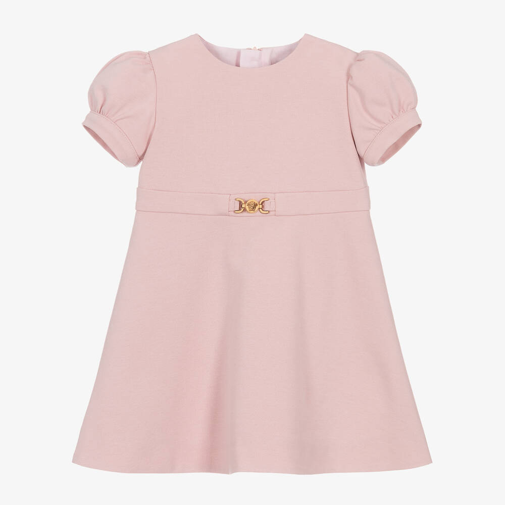 Shop Versace Baby Girls Pink Milano Jersey Dress
